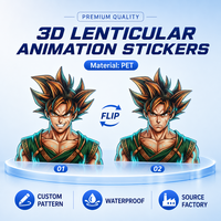 DBZ Son-Goku Anime pegatina impermeable dibujos animados cambio Flips calcomanías 3D lenticular movimiento pegatina para coche portátil refrigerador