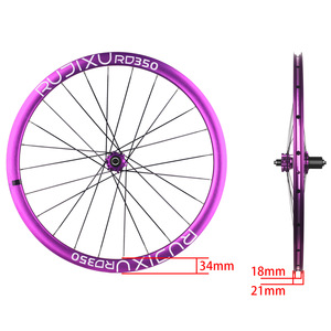 Paire de roues de frein à disque BMX de haute qualité RUJIXU 700c <span class=keywords><strong>26</strong></span>/27. <span class=keywords><strong>Jante</strong></span> en alliage d'aluminium de 5/29 pouces <span class=keywords><strong>VTT</strong></span> avec RD-350 pour la course - Product Image 6