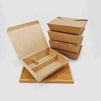 Boîtes en papier brun biodégradables pour la restauration rapide en gros, boîtes à salade personnalisées imprimées sur mesure, boîtes à lunch