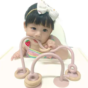 Custom Montessori Soft Educational Teething Silicone Wooden Baby Toys Kids 0 6 Months 2023 Wholesale