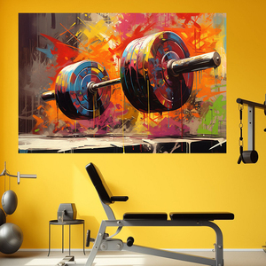 Graffiti Barbell Toile <span class=keywords><strong>Peinture</strong></span> Impression Sport Motivation Mur Art Fitness Gym Décor Musculation Affiche Haltérophile Cadeau - Product Image 3