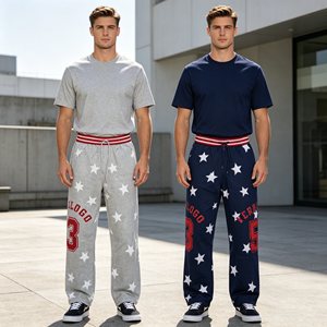 Pantalon de jogging pour homme OEM ODM en molleton de coton French Terry, style streetwear, coupe large, délavé à l'acide, pour hommes - Fabricant - Product Image 2
