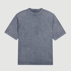 Design Custom Streetwear Oversized 250GSM T Shirt Cotton with Acid Wash Drop Shoulder Retro Casual Style T-Shirt - Product Image 2