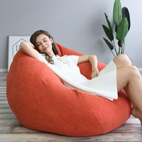 Prix de gros Housse de pouf fauteuil géant Lazy Bean Bag, durable, taille et couleur personnalisables, pour salon intérieur