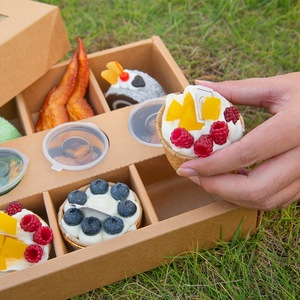 Boîte en papier personnalisée avec fenêtre, emballages alimentaires à emporter, boîtes pour le thé de l'après-midi avec sauce, gâteau au chocolat, boîte à frites avec logo - Product Image 5
