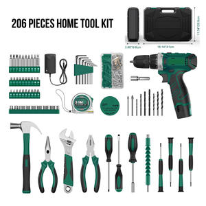 Ensemble d'outils de perçage au lithium 12V Greenworks de 206 pièces, kit de réparation multifonctionnel rechargeable pour la maison - Product Image 2