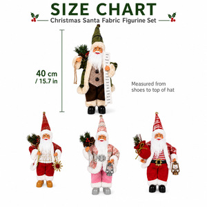 Vente en gros usine – Figurine de Père Noël debout de 40 cm avec chapeau pliable, poupée en tissu de Noël, ornement rustique pour table 2026 - Product Image 5