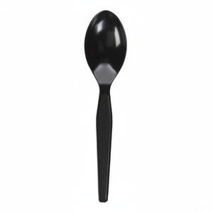 Cucchiaio in Plastica Nera Resistente da 1000 Pezzi per Utensili da Campeggio - Product Image 2