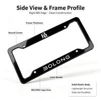 BOLONG Cadre de plaque d'immatriculation en plastique de haute qualité, norme américaine, ABS, support de plaque d'immatriculation pour voitures et camions américains