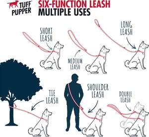 Tuff Pupper - Correa Multifuncional para Perros, 6 Usos, 8 Pies de Largo, Manos Libres, Nailon Balístico, Neopreno Grueso, Acolchado de Metal - Product Image 3