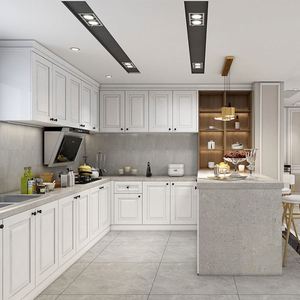 Gabinetes de Cocina Profesionales Totalmente Personalizados con Acabado Lacado o Laminado para Exportación Minorista con Gabinete de Isla - Product Image 3