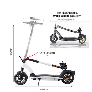 Scooter électrique 48V rapide 500W en suspension fourche tambour Bluetooth Smart puissante batterie au lithium deux - Product Image 2
