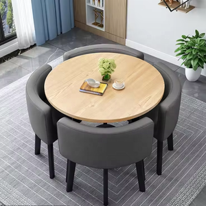 Modern Durable Minimalist Reception Negotiation Round Coffee <strong>Table</strong> Front Desk <strong>and</strong> <strong>Chair</strong> Set for Office Lounge Area - Product Image 4