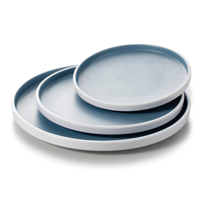 Hot sale cheap round melamine blue and white plates