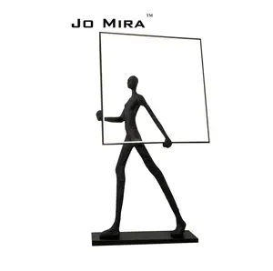 Human Figurines art sculpture Aluminum floor lamp hotel lobby exhibition hall standing statue light decor Floor lighting