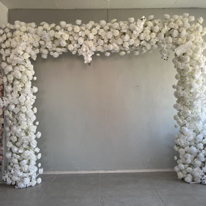 Arco cuadrado romántico gigante tamaño personalizado rosas blancas otoño boda arco de flores artificiales para decoración de fondo de boda - Product Image 6