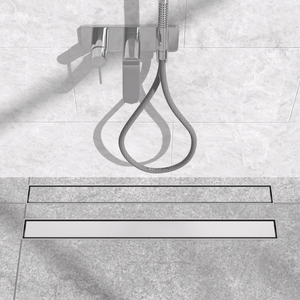 מסנן ניקוז ליניארי למקלחת עם זווית מתכווננת 360 מעלות, נירוסטה 304, ניקוז רצפתי מודרני נסתר עם רשת פליז נשלפת - Product Image 1