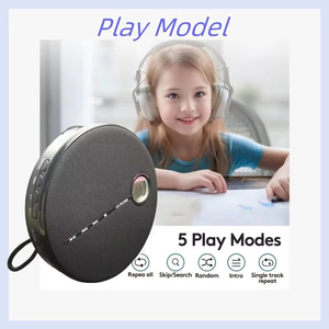 Lecteur CD rond minimaliste personnalisé en usine avec grille en tissu AUX pour voiture, maison et voyage - Product Image 6