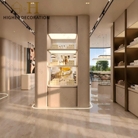 Comptoir de présentation de cosmétiques de luxe avec éclairage, vitrine de maquillage personnalisée, mobilier de magasin de cosmétiques
