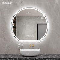 Vente directe d'usine, miroir intelligent LED pour salle de bain, éclairage IP44, design moderne, utilisation à domicile ou à l'hôtel, écran tactile, sans cadre, montage mural