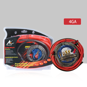 AK-4GA 4 Gauge 2500W <span class=keywords><strong>Voiture</strong></span> Audio Subwoofer Amplificateur Haut-Parleur Installation Fil Câble <span class=keywords><strong>Kit</strong></span> Installation <span class=keywords><strong>Kit</strong></span> - Product Image 1