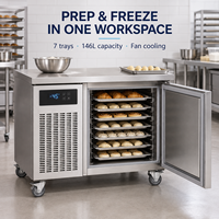 Congélateur-chiller rapide professionnel sous comptoir à 7 plateaux en acier inoxydable pour boulangerie et fruits de mer