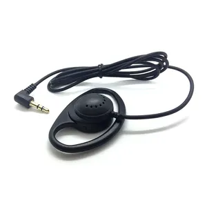 Mono Earphone D Shape Earhook Earphones Tour Guide System Headphones 3.5mm Unilateral Braided Line Earpiece Headset
