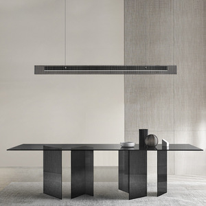 Lámpara de mesa lineal moderna, estilo <span class=keywords><strong>juvenil</strong></span> minimalista, decoración interior, candelabro de cristal de aluminio - Product Image 1