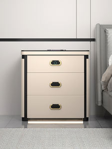 लक्जरी होम स्मार्ट फिंगरप्रिंट लॉक वायरलेस चार्जिंग नाइट टेबल मनी सुरक्षित जमा बॉक्स छिपा सुरक्षा - Product Image 3