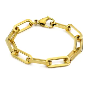 Punk Stainless Steel Bracelet <strong>Bangles</strong> for <strong>Men</strong> Women <strong>Silver</strong> Gold Wrist Jewelry 316L Stainless Steel Gold Chain Jewelry - Product Image 1