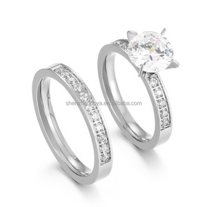 Anéis de Casamento Clássicos POYA em Promoção, 3mm e 6mm, Anel de Casal em Ouro <span class=keywords><strong>18K</strong></span> com Diamante para Homens e Mulheres - Product Image 4