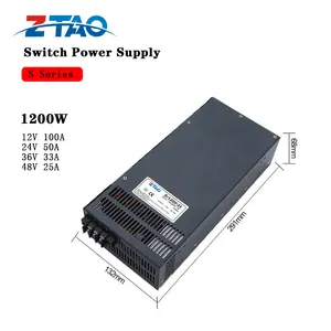 Catu daya CE Rohs 1200w 12v 100 Amp daya tinggi 100A 200/260VAC catu daya 1200w dengan lampu led dan Kamera CCTV