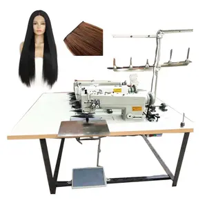 Three head hair extensions weft machine wig hair weave making machine