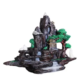 Mountains River Waterfall Incense Burner Fountain Backflow Aroma Smoke Censer Holder Office Home Unique Crafts