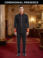 Uniforme de parade haut de gamme pour garde d'honneur, costume de cérémonie personnalisé, tunique de sécurité à col montant avec broderie dorée