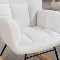 Fauteuil à bascule avec pieds en bois - Meubles de salon d'extérieur confortables pour adultes