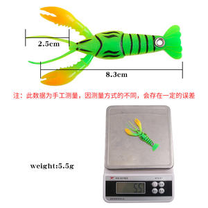 Nuevo señuelo de camarón de silicona suave de ocho colores, 8.3cm 5.5g, con anzuelo colgante para pesca de lubina y pez mandarín, cebo de fondo. - Product Image 3