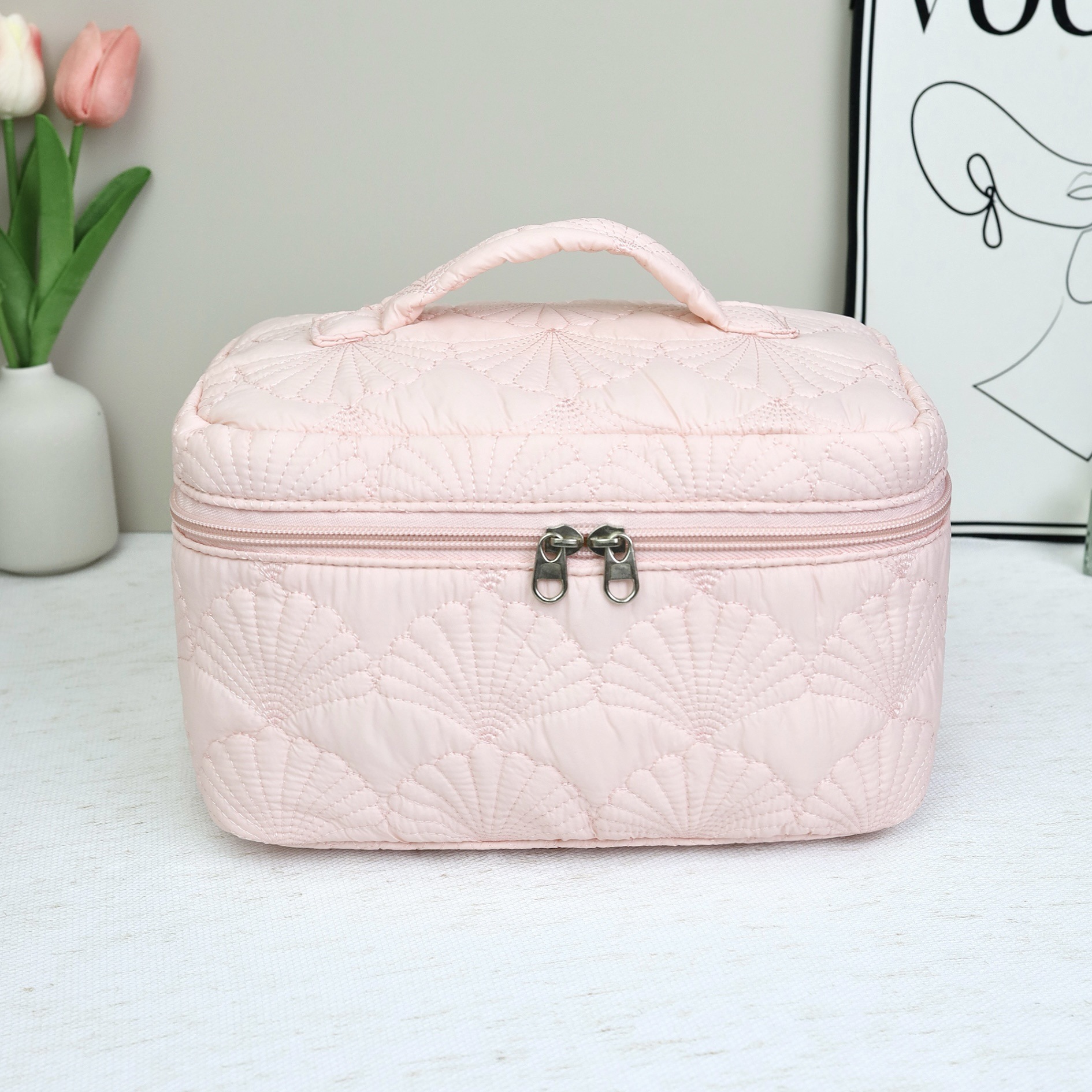 Coquillage rose [Grand - Sac à main]