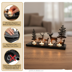 Gliway Forest Style Candle Holder Gift Cozy Light Home Decor Stable & Easy Setup Festival <b>Party</b> Atmosphere - Product Image 6