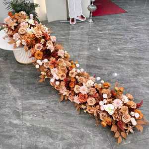 Camino de Mesa de Flores Artificiales Hecho a Mano de 2 Metros, Color Azul Marino, Flores Artificiales Realistas para Decoración de Mesa de Boda o Cumpleaños - Product Image 6
