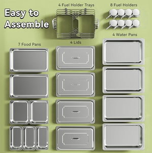 Calentador de Comida <span class=keywords><strong>Rectangular</strong></span> de Acero Inoxidable TaiDing, Plato Aislante Plegable <span class=keywords><strong>Chafing</strong></span> <span class=keywords><strong>Dish</strong></span> para Hotel, Restaurante, Calentamiento por Horno o Alcohol - Product Image 4