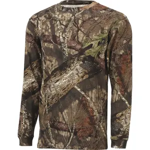 卸売カスタム印刷綿迷彩狩猟ロングスリーブ屋外釣りシャツメンズデザイナーtシャツ