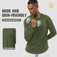 T-shirt léger à manches longues UPF 50 + pour hommes, protection UV contre les éruptions cutanées, coupe ample, natation, séchage rapide.