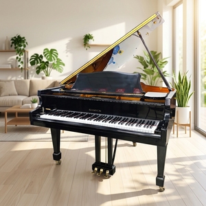 Piano de cola Samick GSD185E usado de primera calidad, con tacto suave de teclas, tono equilibrado de rango completo para estudio musical - Product Image 1