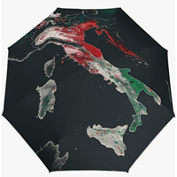 Parapluie pliable compact d'Italie, série à motif drapeau national, classique, de haute qualité, entièrement automatique