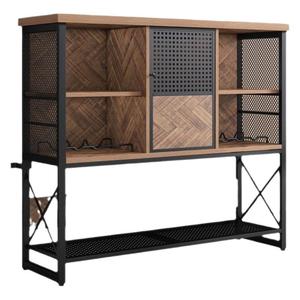 Estante de esquina de hierro y madera, estilo industrial, madera maciza, de varias capas, para organizar el armario del dormitorio - Product Image 5