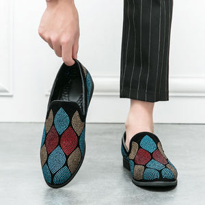 Kleurrijk Bovenste Glanzend Strass Modeontwerp 38-46 Formele Stijlvolle Heren Casual Loafer Schoenen - Product Image 5