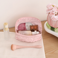 Trousse de Maquillage Femme Personnalisée Grande Capacité en Tissu Éponge avec Fermeture Éclair pour Voyage