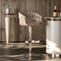 Tabourets de bar italiens de luxe léger, tabourets d'îlot réglables et rotatifs, chaises de bar design pour la maison, la villa et le club