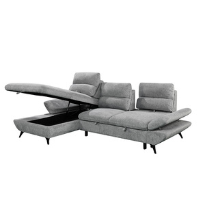Divano letto angolare funzionale con sistema di stoccaggio a estrazione, design europeo OEM, economico, simile a Icon, Made in China, per ufficio. - Product Image 3